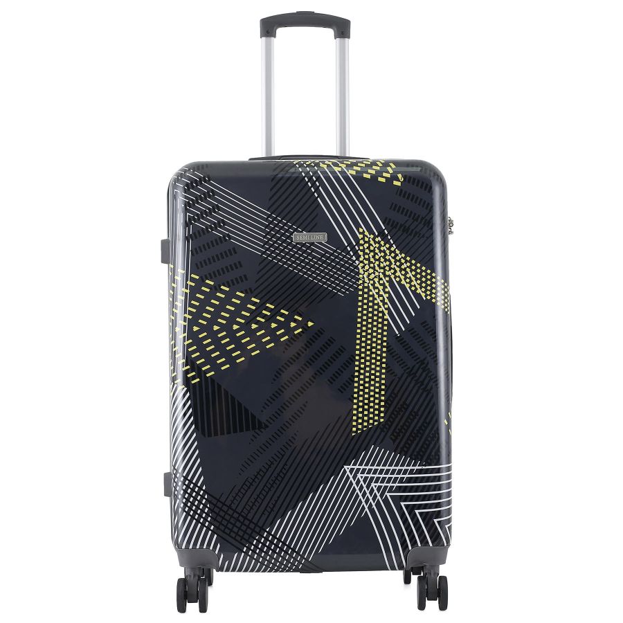 Чемодан большой Semi Line 28 дюймов (L) Polycarbonate/ABS-Plastic Black Pattern (T5651-3)