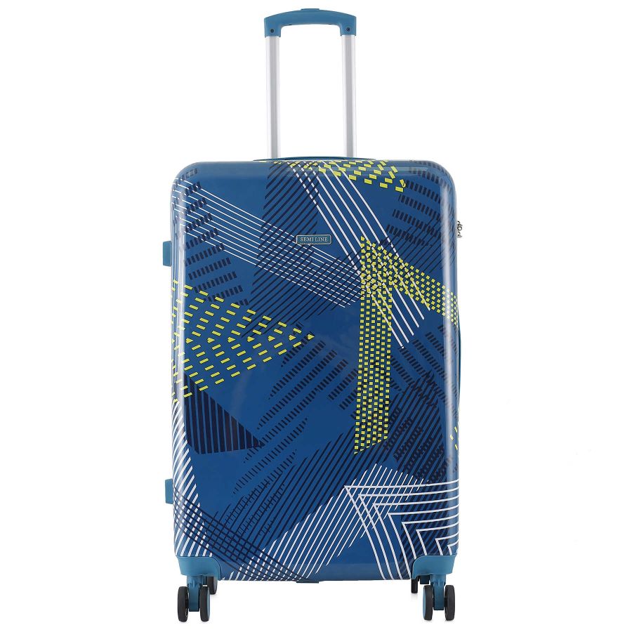 Чемодан большой Semi Line 28 дюймов (L) Polycarbonate/ABS-Plastic Blue Pattern (T5652-3)