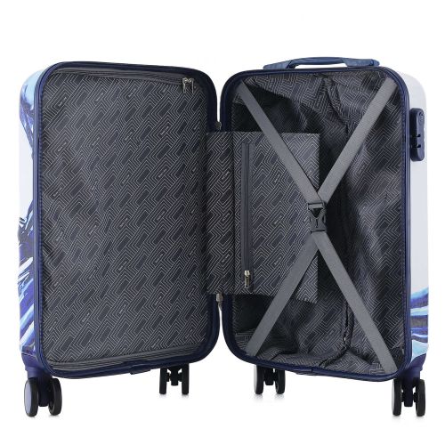 Чемодан маленький под ручную кладь Semi Line 20 (S) Polycarbonate/ABS-Plastic White/Blue Print (T5653-1)
