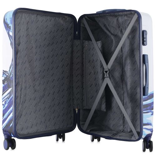 Чемодан большой Semi Line 28 дюймов (L) Polycarbonate/ABS-Plastic White/Blue Print (T5653-3)