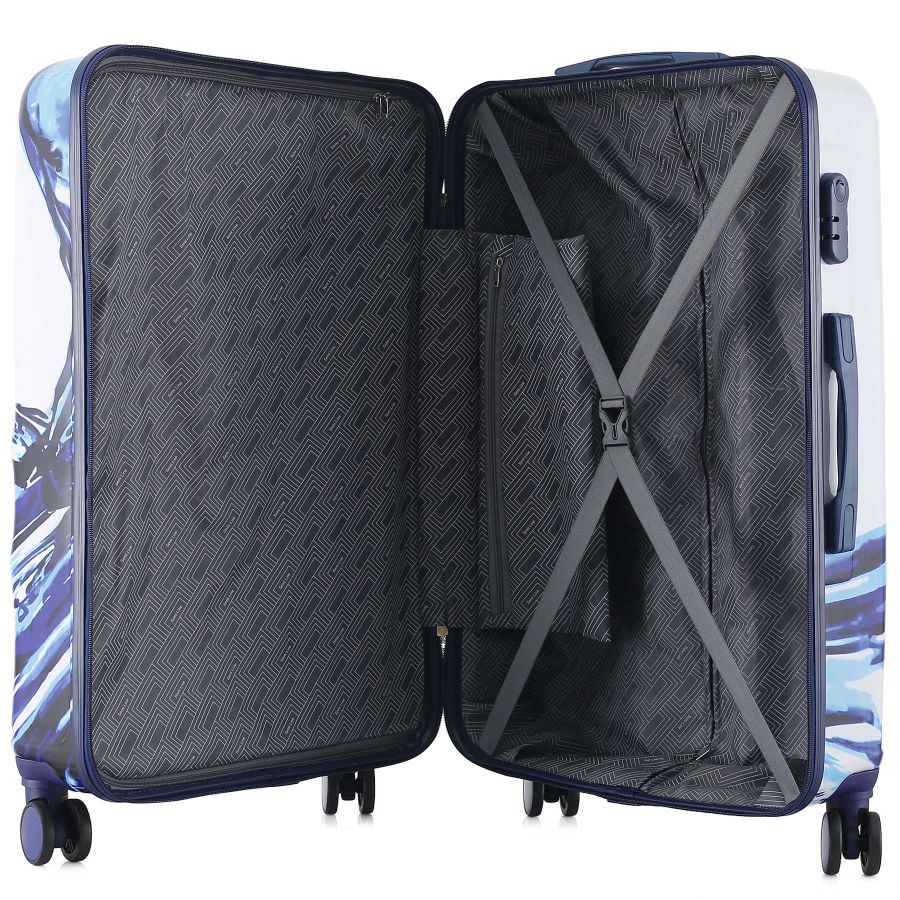 Чемодан большой Semi Line 28 дюймов (L) Polycarbonate/ABS-Plastic White/Blue Print (T5653-3)