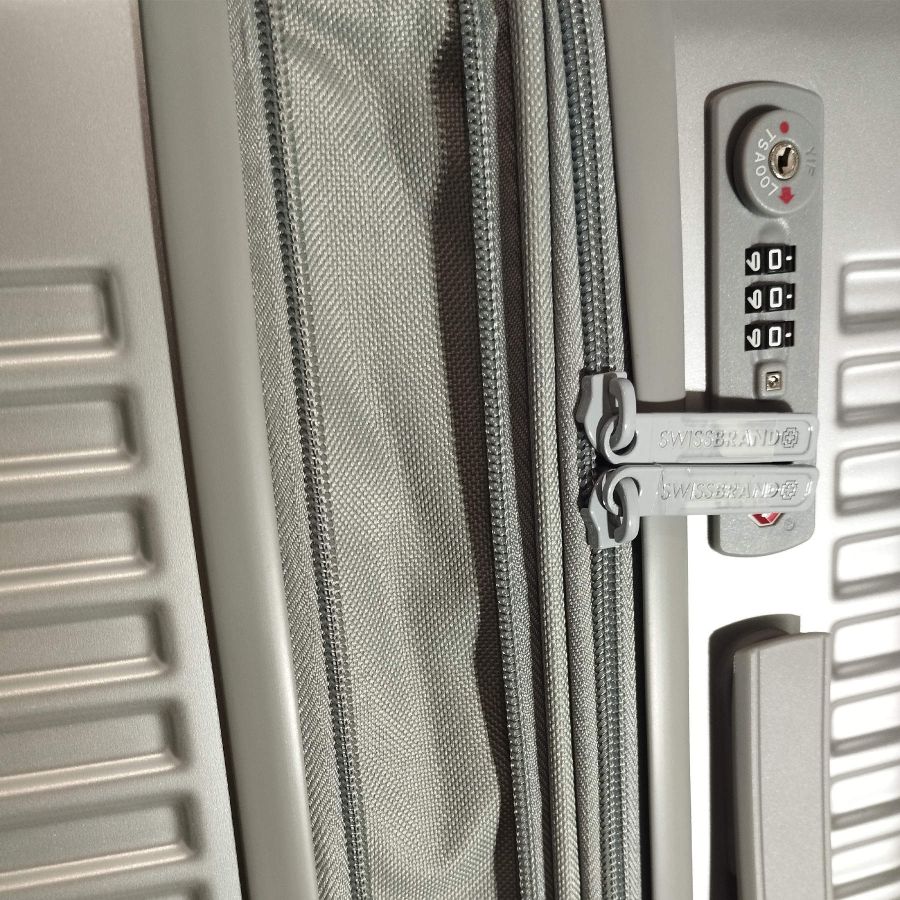 Чемодан средний Swissbrand Rome (M) Polycarbonate/ABS-Plastic Silver (SWB_LHROM002M)