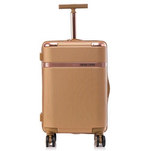 Чемодан маленький под ручную кладь Semi Line 20 (S)  ABS-Plasstic Gold (T5667-2)