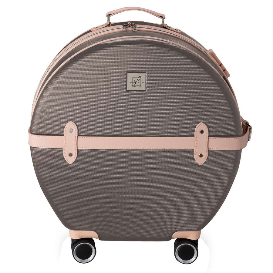Чемодан маленький под ручную кладь Semi Line 20 (S) ABS-пластик Brown/Pink Cream (T5673-3)