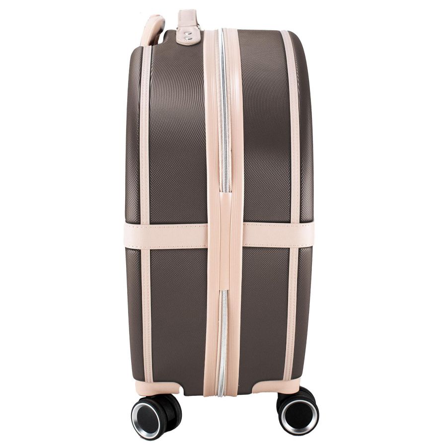 Чемодан маленький под ручную кладь Semi Line 20 (S) ABS-пластик Brown/Pink Cream (T5673-3)