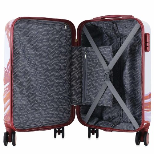 Чемодан маленький под ручную кладь Semi Line 20 (S) Polycarbonate/ABS-Plastic  White/Red Print (T5654-1)