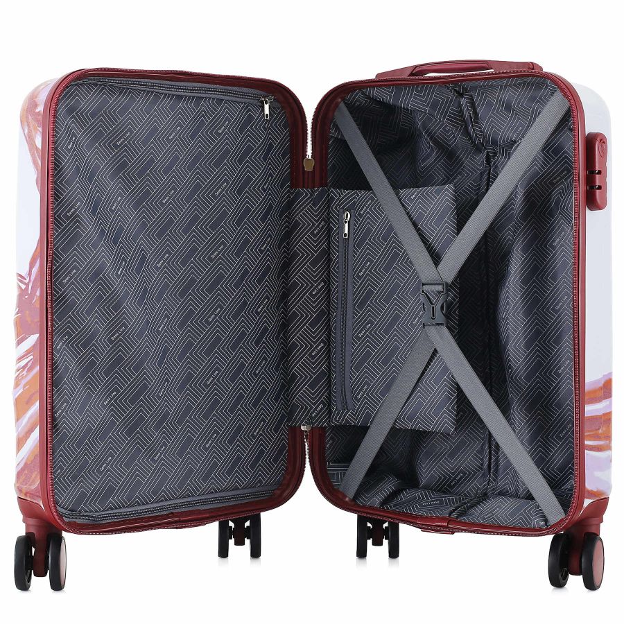 Чемодан маленький под ручную кладь Semi Line 20 (S) Polycarbonate/ABS-Plastic  White/Red Print (T5654-1)
