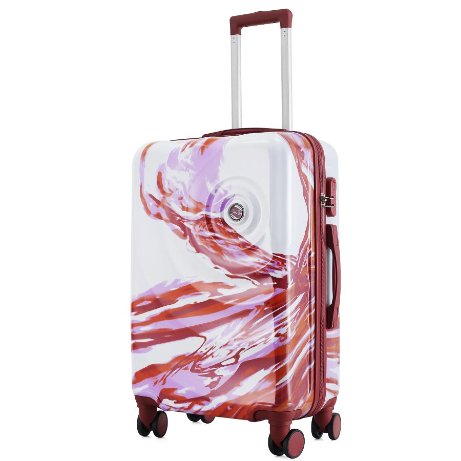 Чемодан средний Semi Line 24 дюйма (M) Polycarbonate/ABS-Plastic White/Red Print (T5654-2)