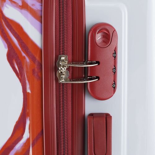 Чемодан средний Semi Line 24 дюйма (M) Polycarbonate/ABS-Plastic White/Red Print (T5654-2)