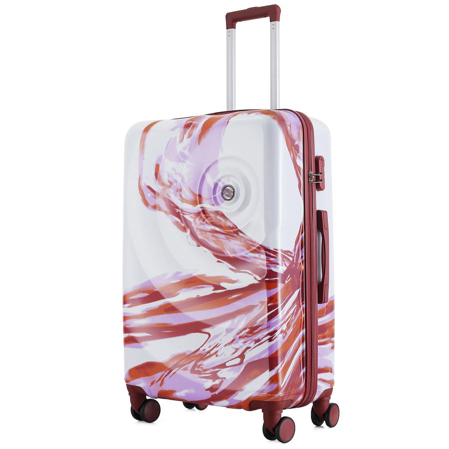 Чемодан большой Semi Line 28 дюймов (L)  Polycarbonate/ABS-Plastic White/Red Print (T5654-3)