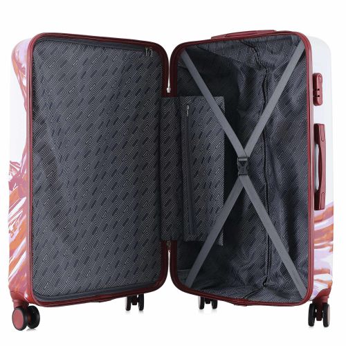 Чемодан большой Semi Line 28 дюймов (L)  Polycarbonate/ABS-Plastic White/Red Print (T5654-3)