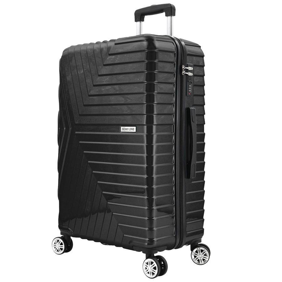 Чемодан средний Semi Line 24 дюйма (M) Polycarbonate/ABS-Plastic Black (T5765-2)