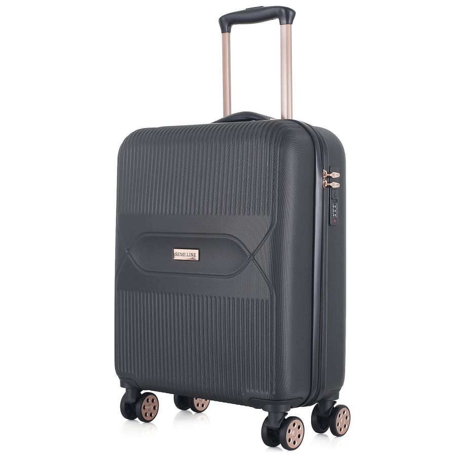 Чемодан маленький под ручную кладь Semi Line 20 (S) ABS-Plastic Black (T5787-1)