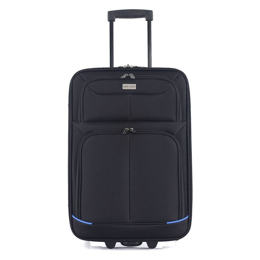 Чемодан Semi Line 20 (S) Black/Blue Lines (T5753-1)