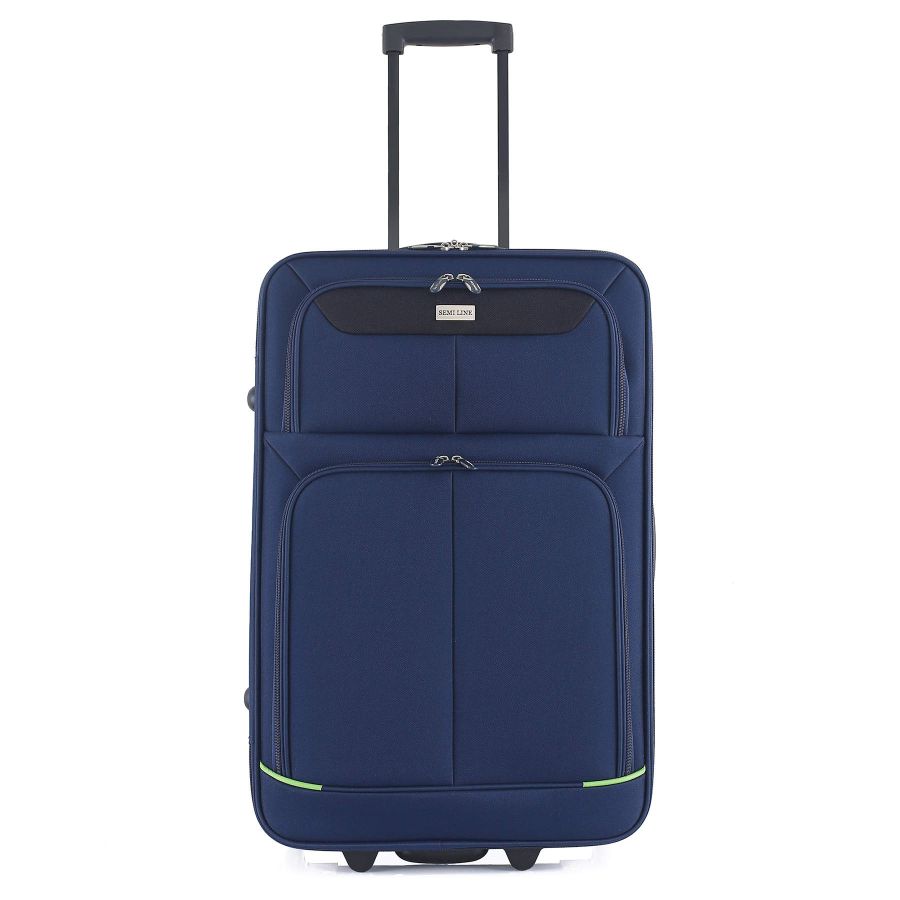 Чемодан средний Semi Line 24 дюйма (M) Polyester Blue/Green Lines (T5755-2)