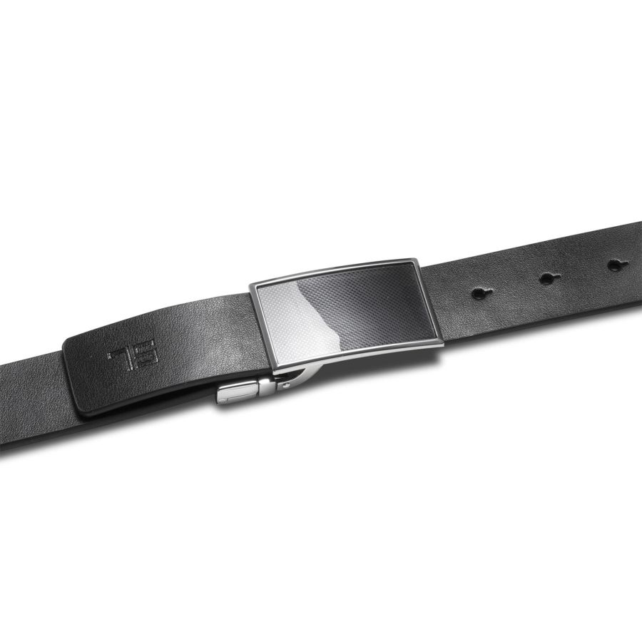 Ремень мужской кожаный Semi Line Black/Blue (P8234-0 L)