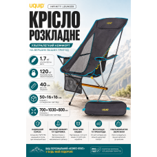 Кресло раскладное Uquip Infinity Lounger 244047 алюминий 7075 Grey