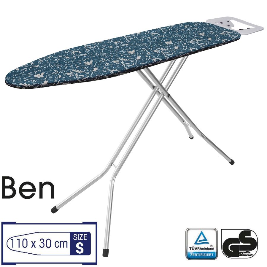 Доска для глажки Casa Si Ben 110x30 Silver with White/Blue Plants (CS98090G323)