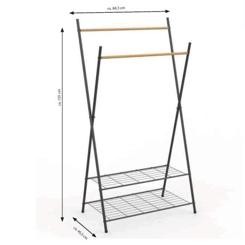 Стойка для одежды Casa Si Garment Rack Bamboo Black (CS92309W04)
