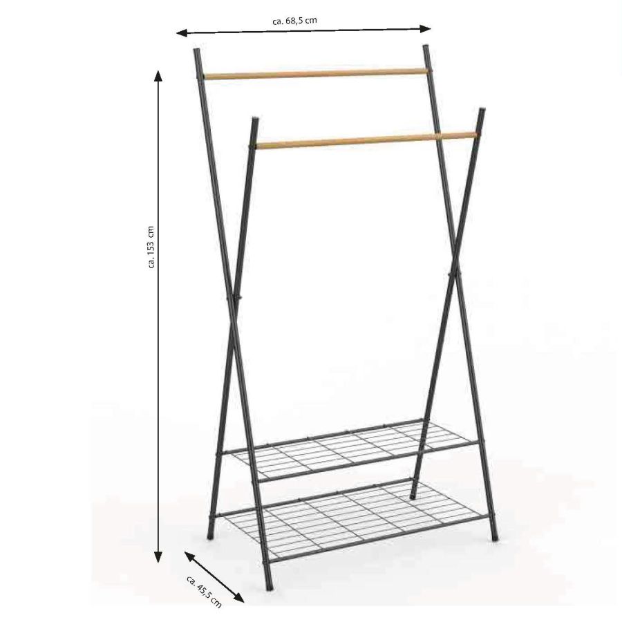 Стойка для одежды Casa Si Garment Rack Bamboo Black (CS92309W04)