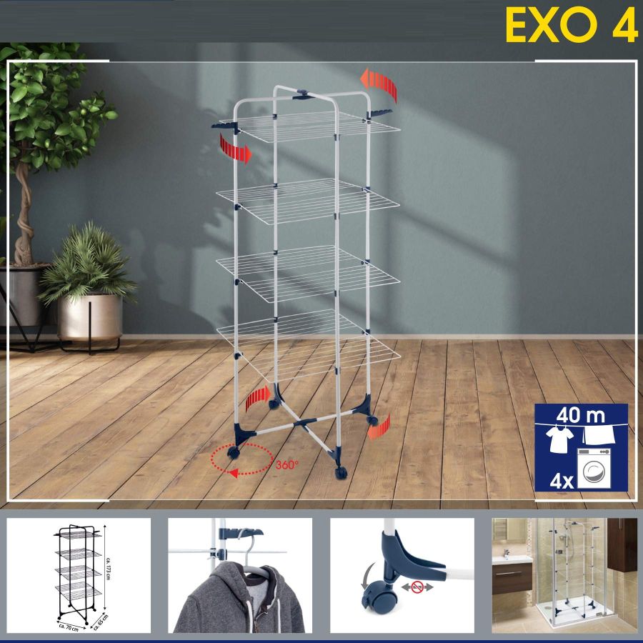 Сушка для белья напольная Casa Si Exo 4 White (CS92166E04IT)