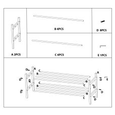 Полка для обуви Casa Si Shoe Rack Bamboo (CS92307W04)