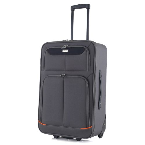 Чемодан средний Semi Line 24 дюйма (M) Polyester Grey/Orange Lines (T5754-2)
