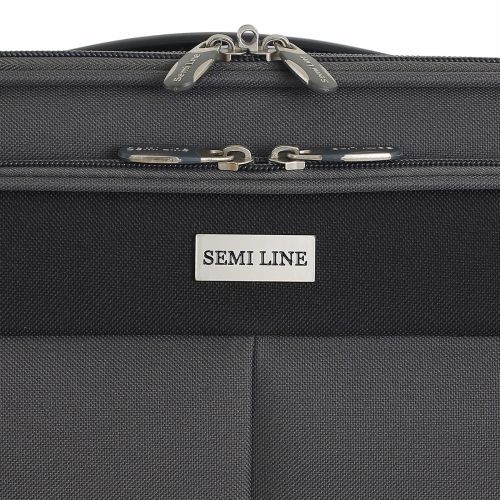 Чемодан средний Semi Line 24 дюйма (M) Polyester Grey/Orange Lines (T5754-2)