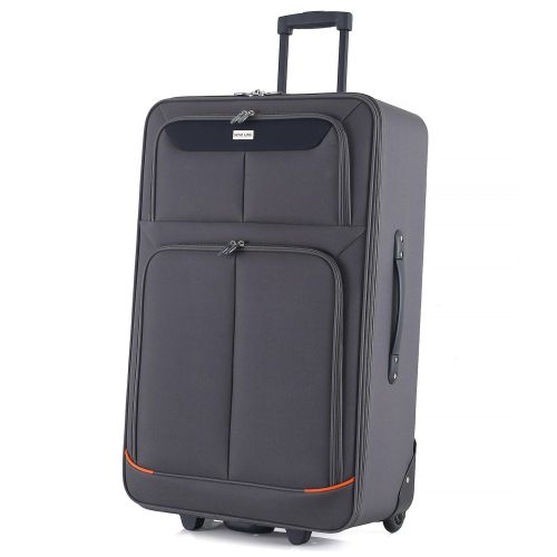 Чемодан средний Semi Line 24 дюйма (M) Polyester Grey/Orange Lines (T5754-3)