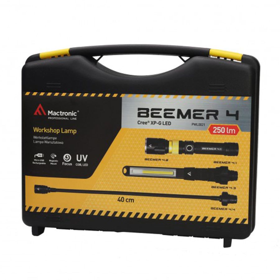 Фонарь профессиональный Mactronic Beemer 4 (350 Lm + UV 390 nm) Ultraviolet Focus USB Recharg (PWL0021)