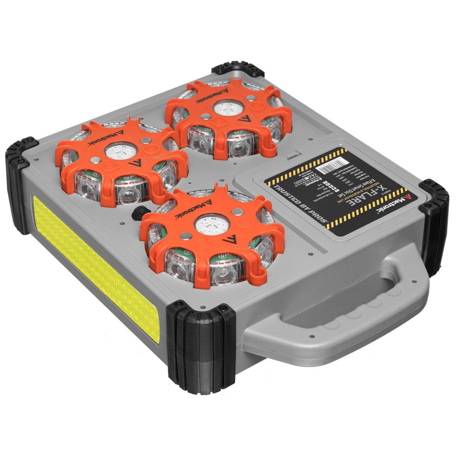 Комплект фонарей профессиональных Mactronic X-Flare (30 Lm) Red/Blue/Amber Recharg 12/220V (PSD0112)