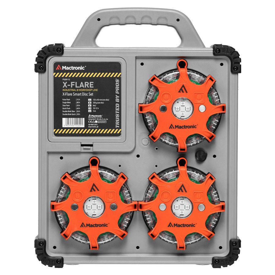 Комплект фонарей профессиональных Mactronic X-Flare (30 Lm) Red/Blue/Amber Recharg 12/220V (PSD0112)