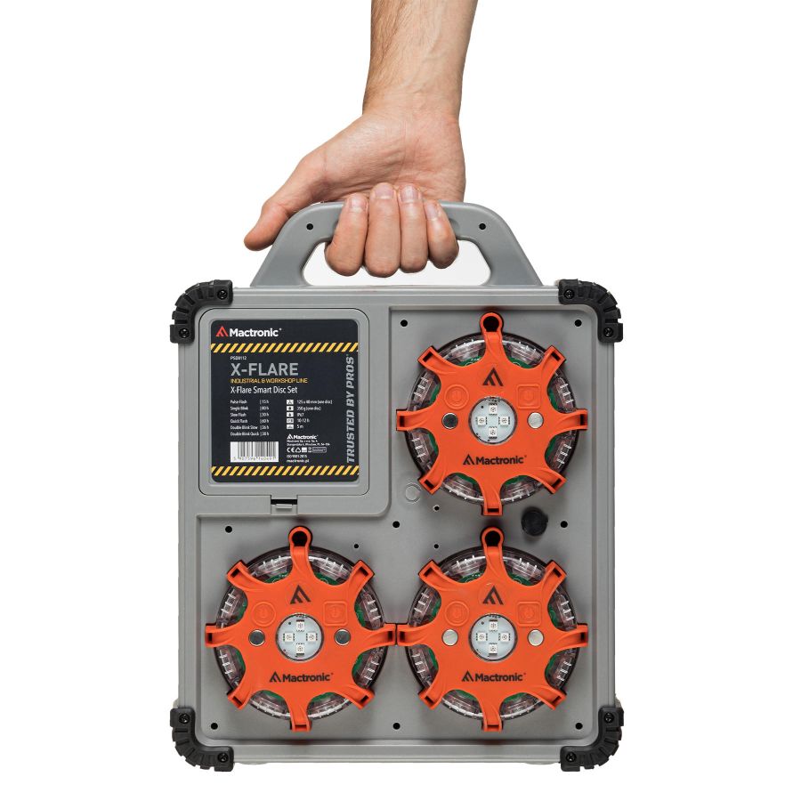 Комплект фонарей профессиональных Mactronic X-Flare (30 Lm) Red/Blue/Amber Recharg 12/220V (PSD0112)