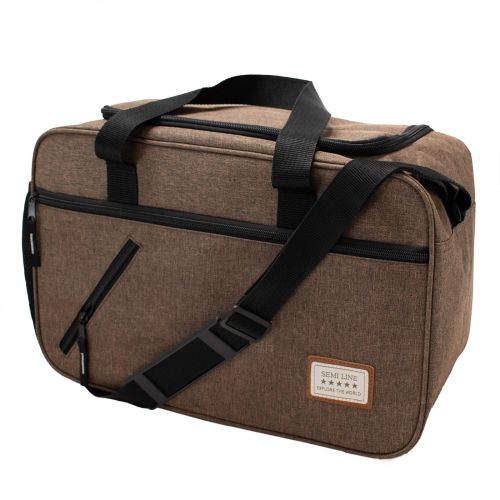 Сумка дорожная Semi Line 20 л, коричневая, влагозащищенная, с открытием на 270°
