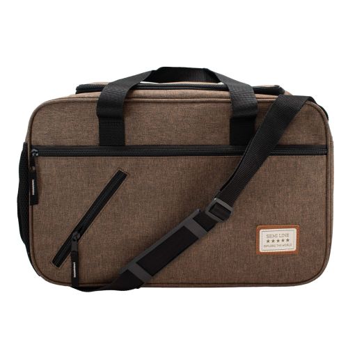 Сумка дорожная Semi Line 20 л, коричневая, влагозащищенная, с открытием на 270°