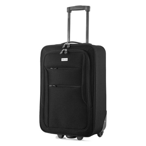 Чемодан Semi Line 20 ручная кладь на 2 колесах полиэстер 600D защищенные колеса +3 кармана объем 34 л черный
