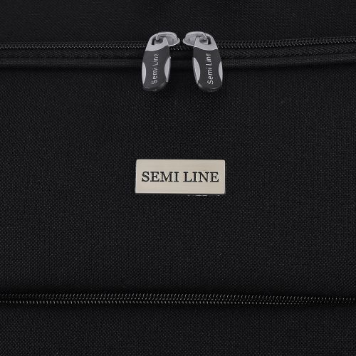 Чемодан Semi Line 20 ручная кладь на 2 колесах полиэстер 600D защищенные колеса +3 кармана объем 34 л черный