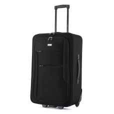 Чемодан Semi Line 24 дюйма (M) на 2 колесах полиэстер 600D защищенные колеса +3 кармана объем 50 л черный