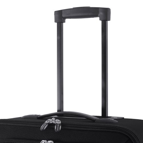 Чемодан Semi Line 24 на 2 колесах полиэстер 600D защищенные колеса +3 кармана объем 50 л черный