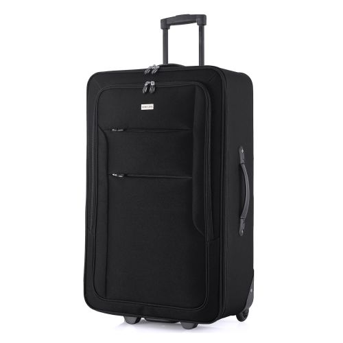 Чемодан Semi Line 28 на 2 колесах полиэстер 600D защищенные колеса +3 кармана объем 75 л черный