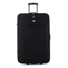 Чемодан Semi Line 28 дюймов на 2 колесах полиэстер 600D защищенные колеса +3 кармана объем 75 л черный