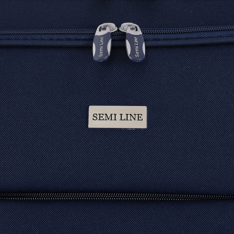 Чемодан Semi Line 28 на 2 колесах полиэстер 600D защищенные колеса +3 кармана объем 75 л синий