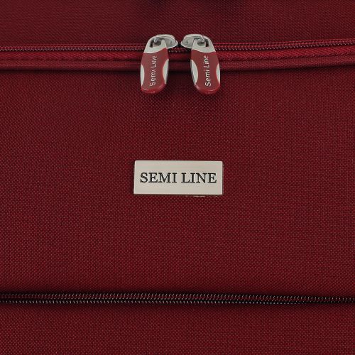 Чемодан Semi Line 28 на 2 колесах полиэстер 600D защищенные колеса +3 кармана объем 75 л бордовый