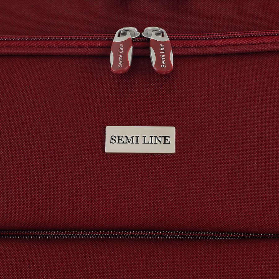 Чемодан Semi Line 28 на 2 колесах полиэстер 600D защищенные колеса +3 кармана объем 75 л бордовый