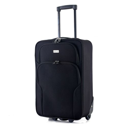 Чемодан Semi Line 20 ручная кладь на 2 колесах полиэстер 600D защищенные колеса +2 кармана объем 34 л черный