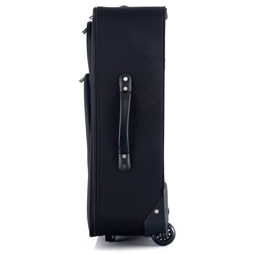 Чемодан Semi Line 24 на 2 колесах полиэстер 600D защищенные колеса +2 кармана объем 50 л черный