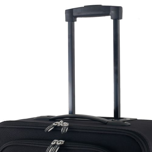 Чемодан Semi Line 24 на 2 колесах полиэстер 600D защищенные колеса +2 кармана объем 50 л черный