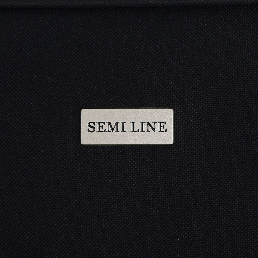 Чемодан Semi Line 24 на 2 колесах полиэстер 600D защищенные колеса +2 кармана объем 50 л черный