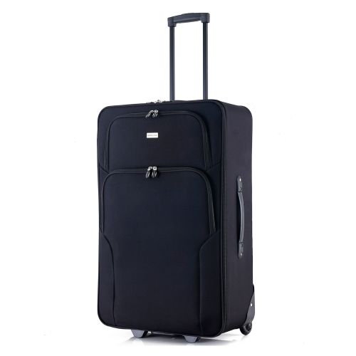 Чемодан Semi Line 28 на 2 колесах полиэстер 600D защищенные колеса +2 кармана объем 75 л черный