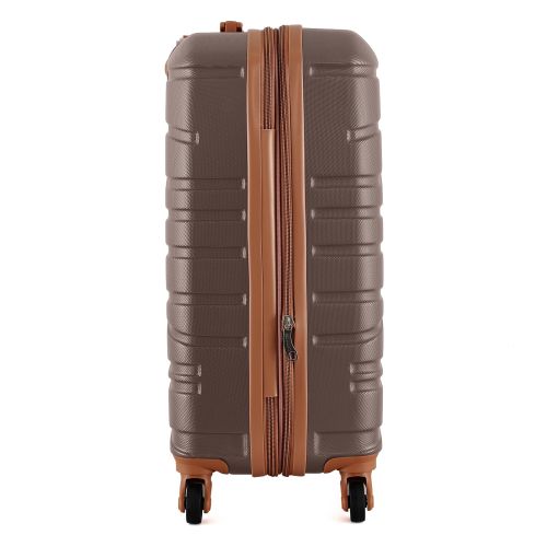 Чемодан Semi Line 20 ручная кладь на 4 колесах ABS-пластик кодовый замок Расширительный клапан +20% объем 39/54 л серо-коричневый